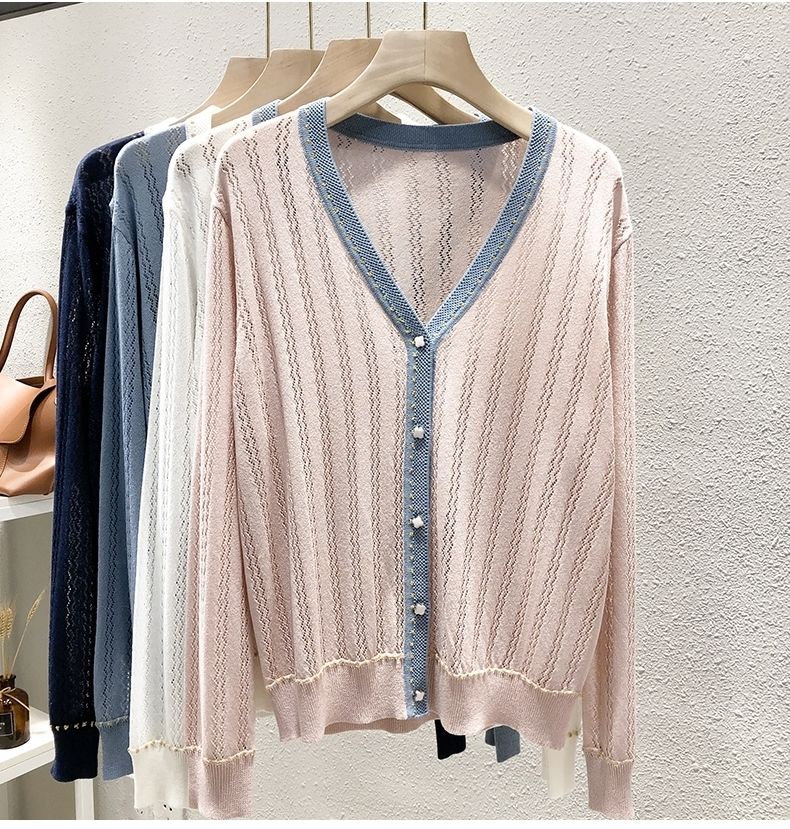 Lightweight Pointelle Knit Cardigan