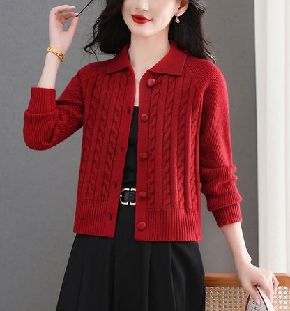 Women's Cable Knit Cardigan Open Front Sweater Jacket