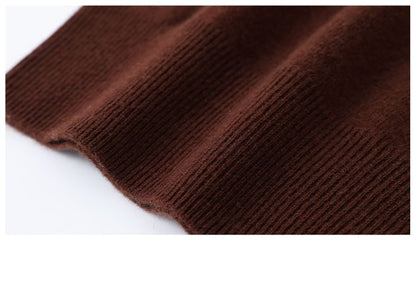 Women's Mock Neck Ribbed Sweaters Knit Patchwork Tops