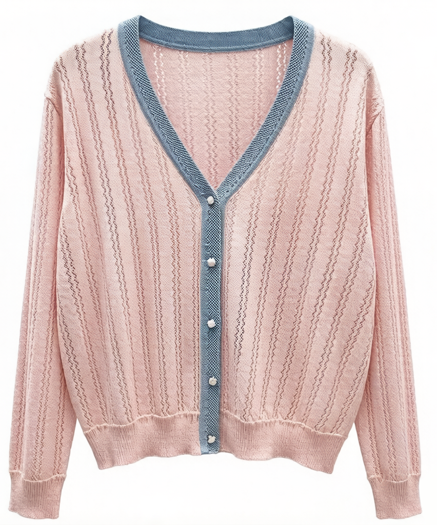 Lightweight Pointelle Knit Cardigan