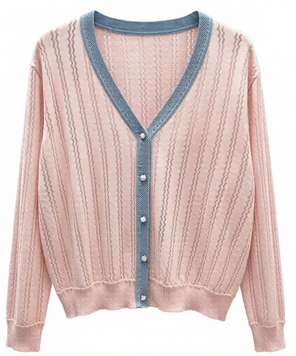 Lightweight Pointelle Knit Cardigan