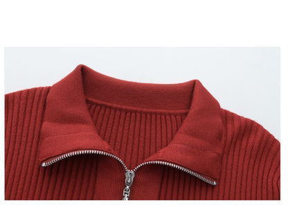Women's Hoodie Sweaters Quarter Zip Knit Outfits