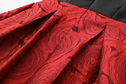 Women's Cap Sleeves Silk Satin Jacquard Dress - LAI MENG FIVE CATS