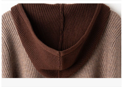 Women's Cardigan Hooded V Neck Sweaters Knit Jacket