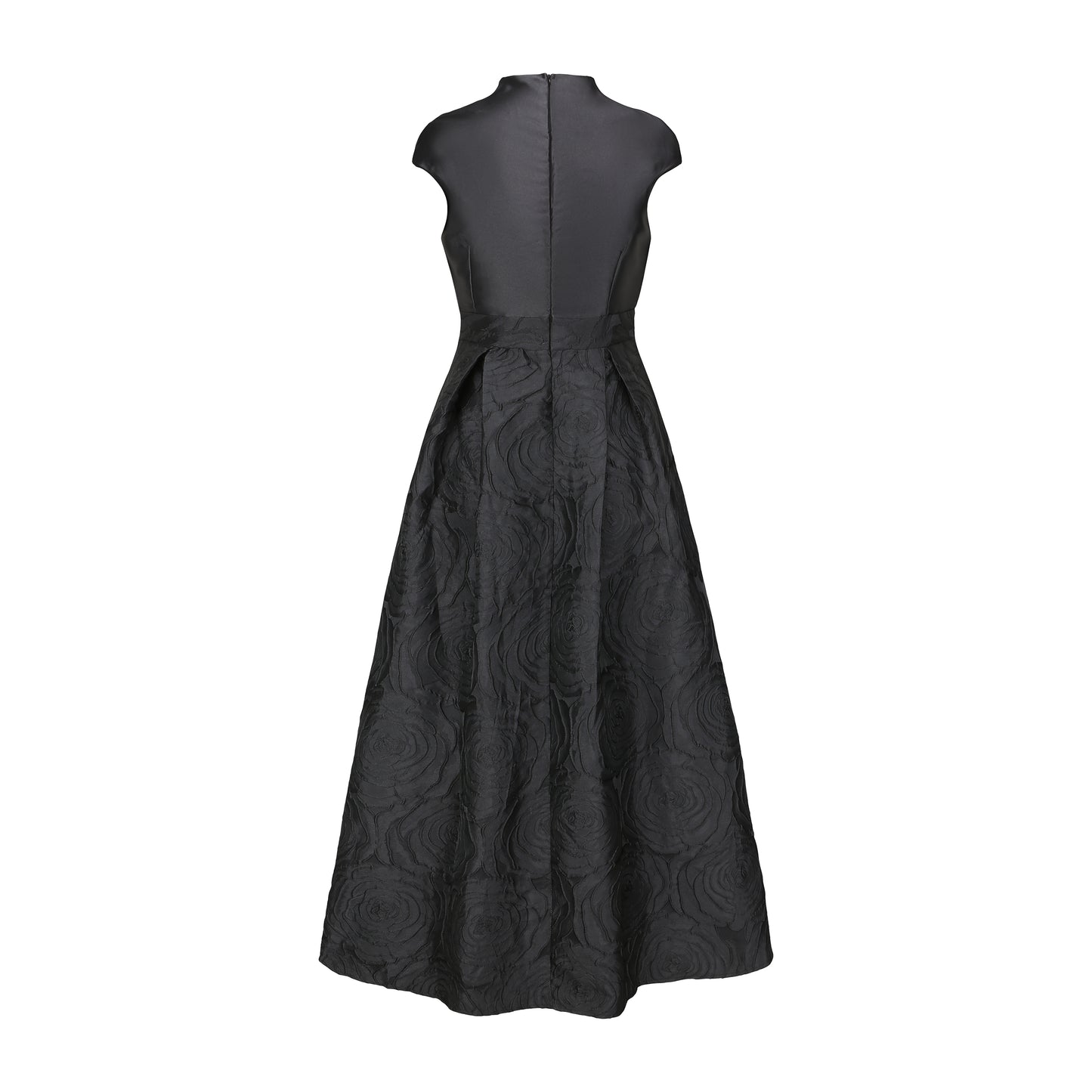 Women's Cap Sleeves Silk Satin Jacquard Dress - LAI MENG FIVE CATS