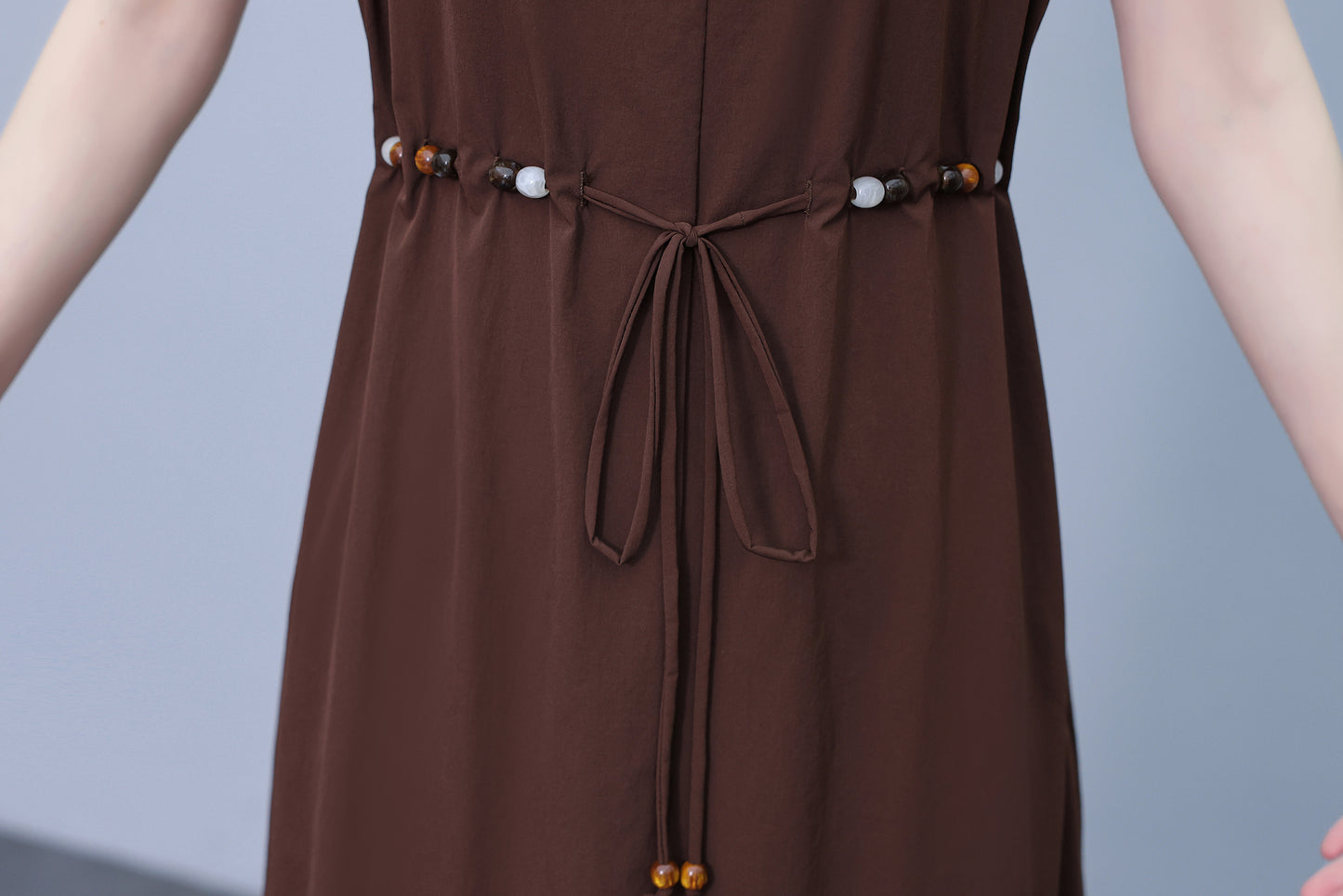 Women's V-Neck Cap Sleeve Pocket Midi Dress