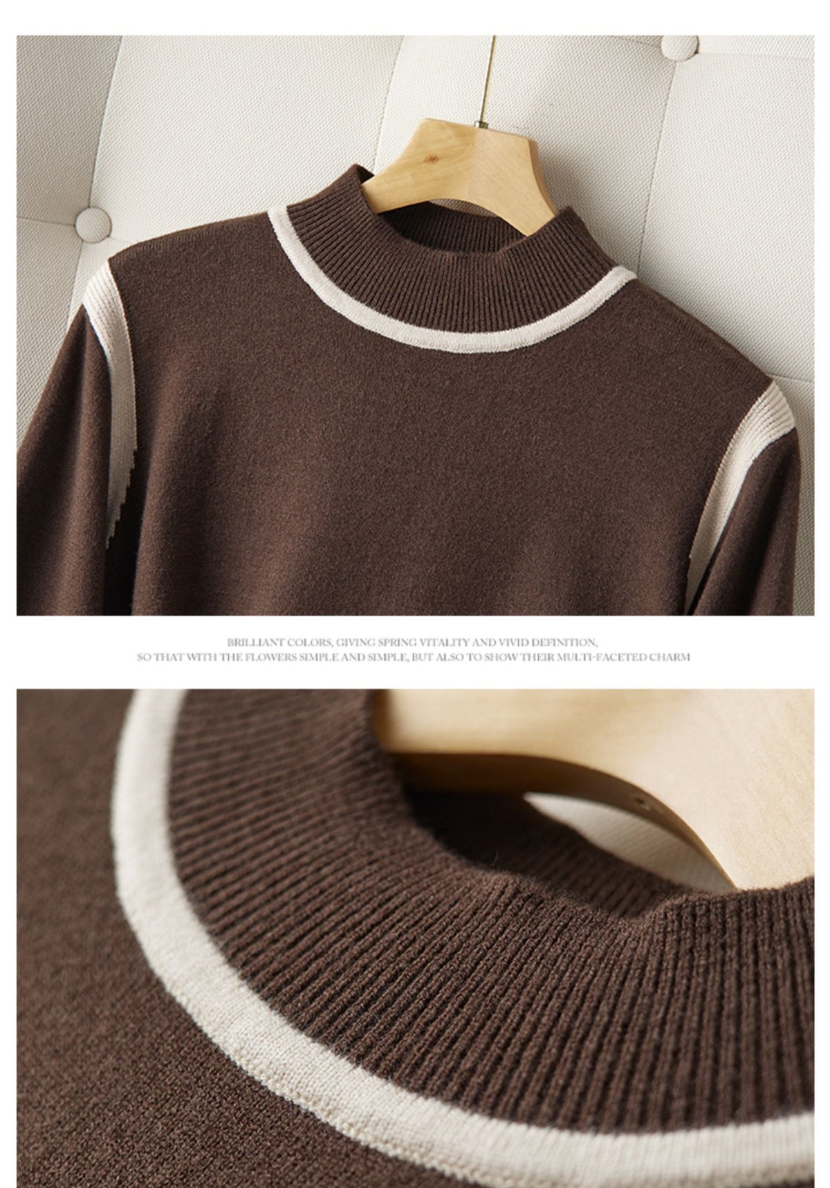 Women's Long Sleeve Basic Sweater Knit Color Block Dress
