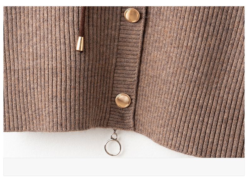 Women's Cardigan Hooded V Neck Sweaters Knit Jacket