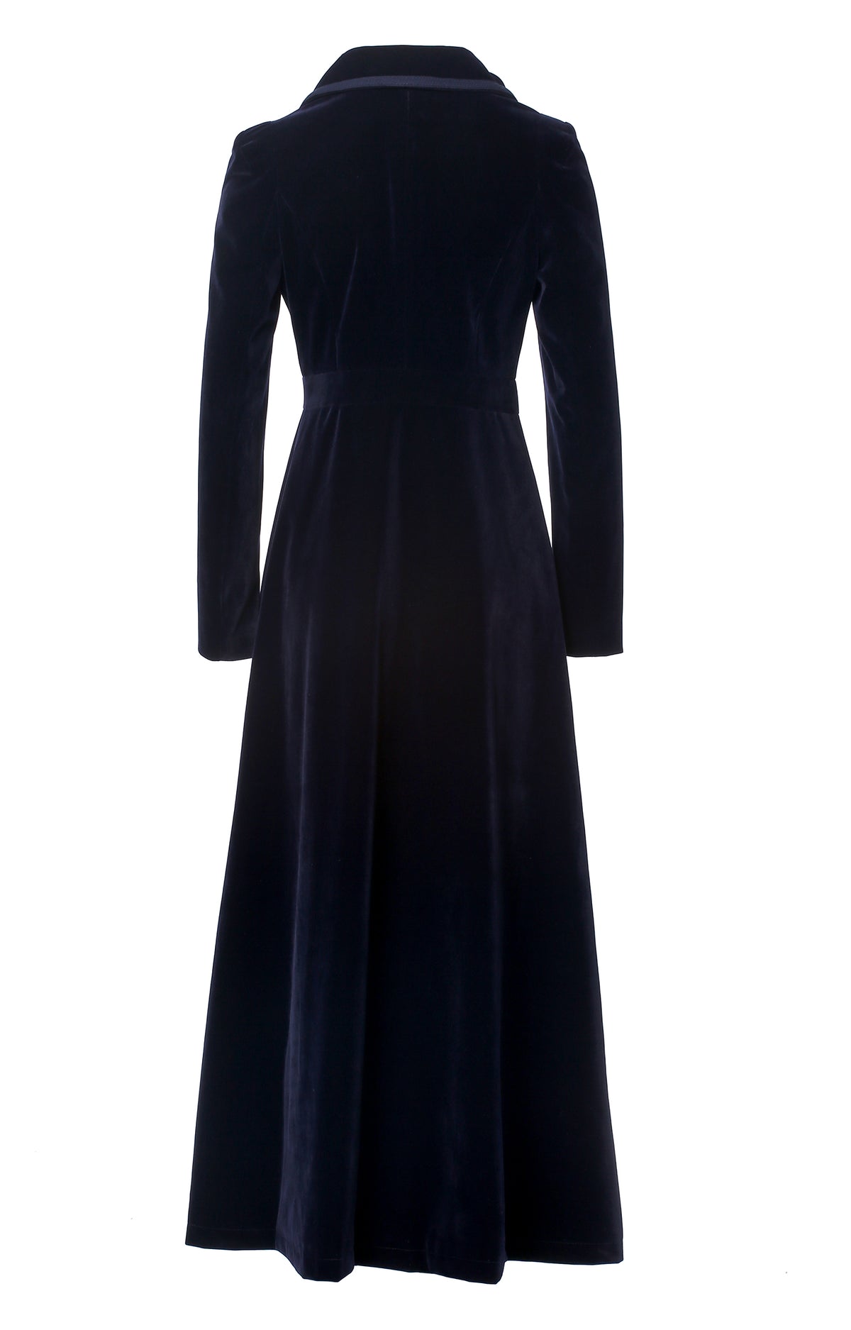 Women’s Long Velvet Coat – Burgundy & Navy | Elegant Fall & Winter Outerwear