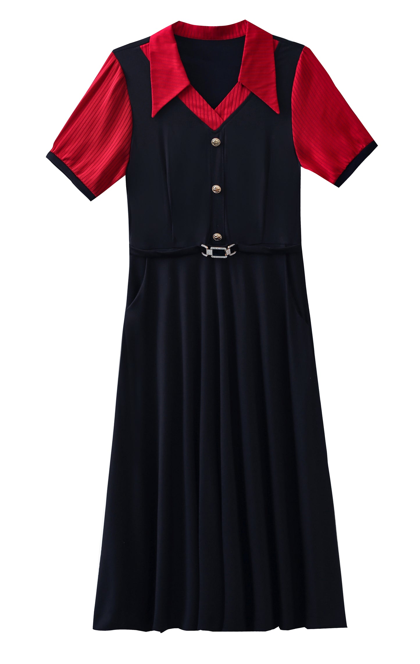 Elegant Colorblock Summer Midi Dress