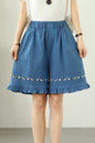 Women's Loose Jeans Elastic Waist Short Pants