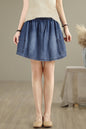 Women's Skorts Skirts Denim Mini Skirt Pull On Jean Shorts - LAI MENG FIVE CATS