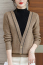 Women's Fall Turtleneck Color Block Knitted Sweater