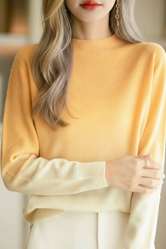 Women's Crew Neck Sweater Knit Gradient Pullover Tops