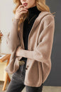Women's Hooded Sweater Cardigan Button Knit Coats