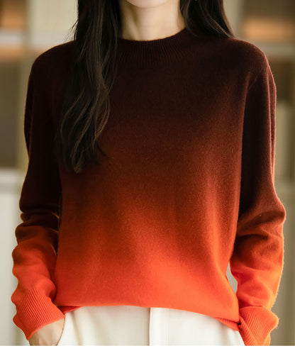 28728 Gradient Crewneck Knit Sweater - LAI MENG FIVE CATS