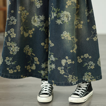 27446 Floral Wide Leg Drawstring Jeans Outfit Ideas