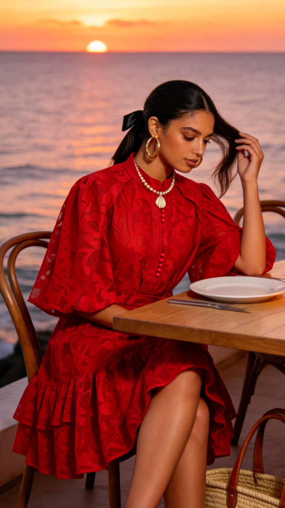 Red Romantic Summer Mini Dress