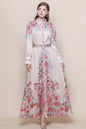 26-Women's Floral Print Button Long Dress Maxi Dress