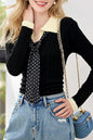 Women's Polo Shirts Cable Knit Sweater Tops
