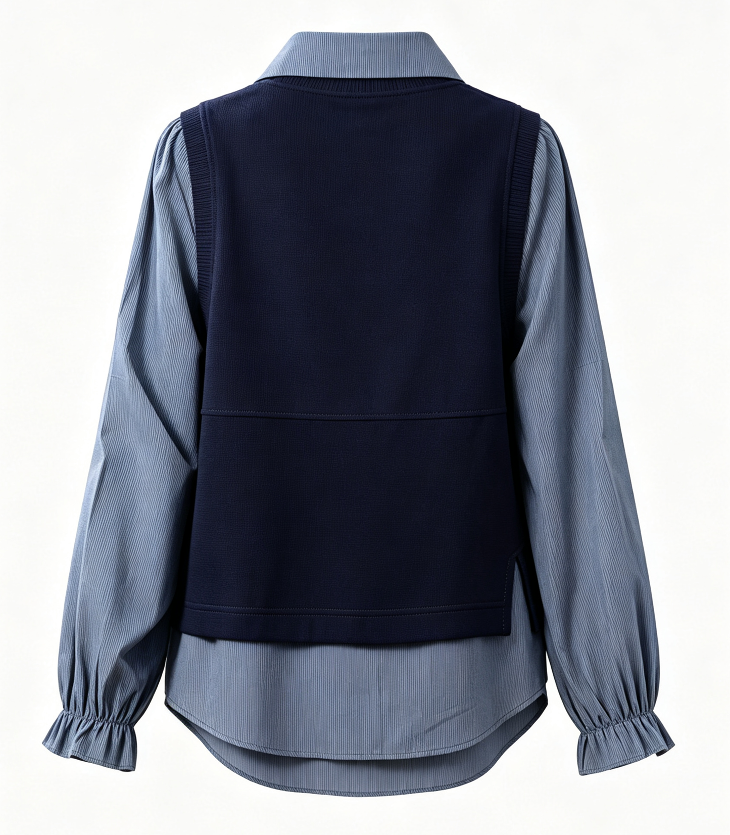Women's Layered Knit Top | Lightweight Early Fall Collared Sweater Blouse