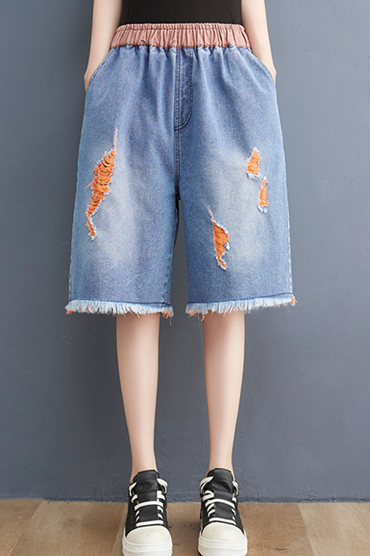 Women's Bermuda Shorts Baggy Jean Denim Shorts - LAI MENG FIVE CATS