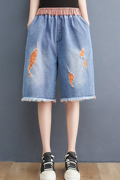 Women's Bermuda Shorts Baggy Jean Denim Shorts - LAI MENG FIVE CATS