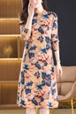 Women's Fall Long Sleeve Knitted Sweater Midi Dress