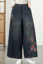 Women's Baggy Wide Leg Jeans Embroidery Pants