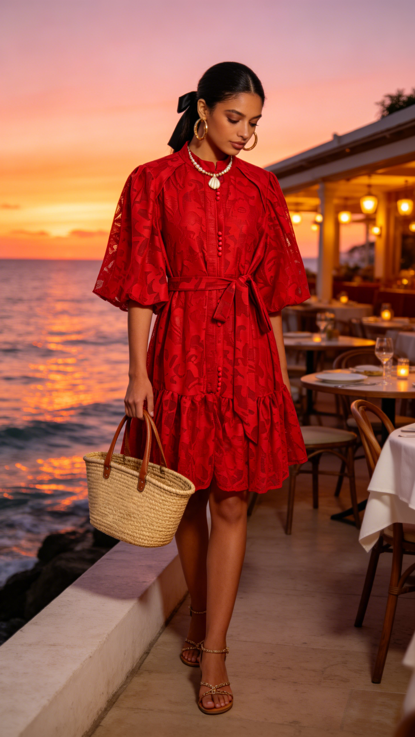 Red Romantic Summer Mini Dress