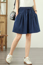 Women's High Waisted Baggy Jean Wide Leg Denim Shorts - LAI MENG FIVE CATS