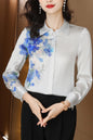 Shirt Floral Print Long Sleeves Button Blouse