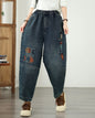 Vintage Wide-Leg Jeans Embroidered Denim Harem Pants