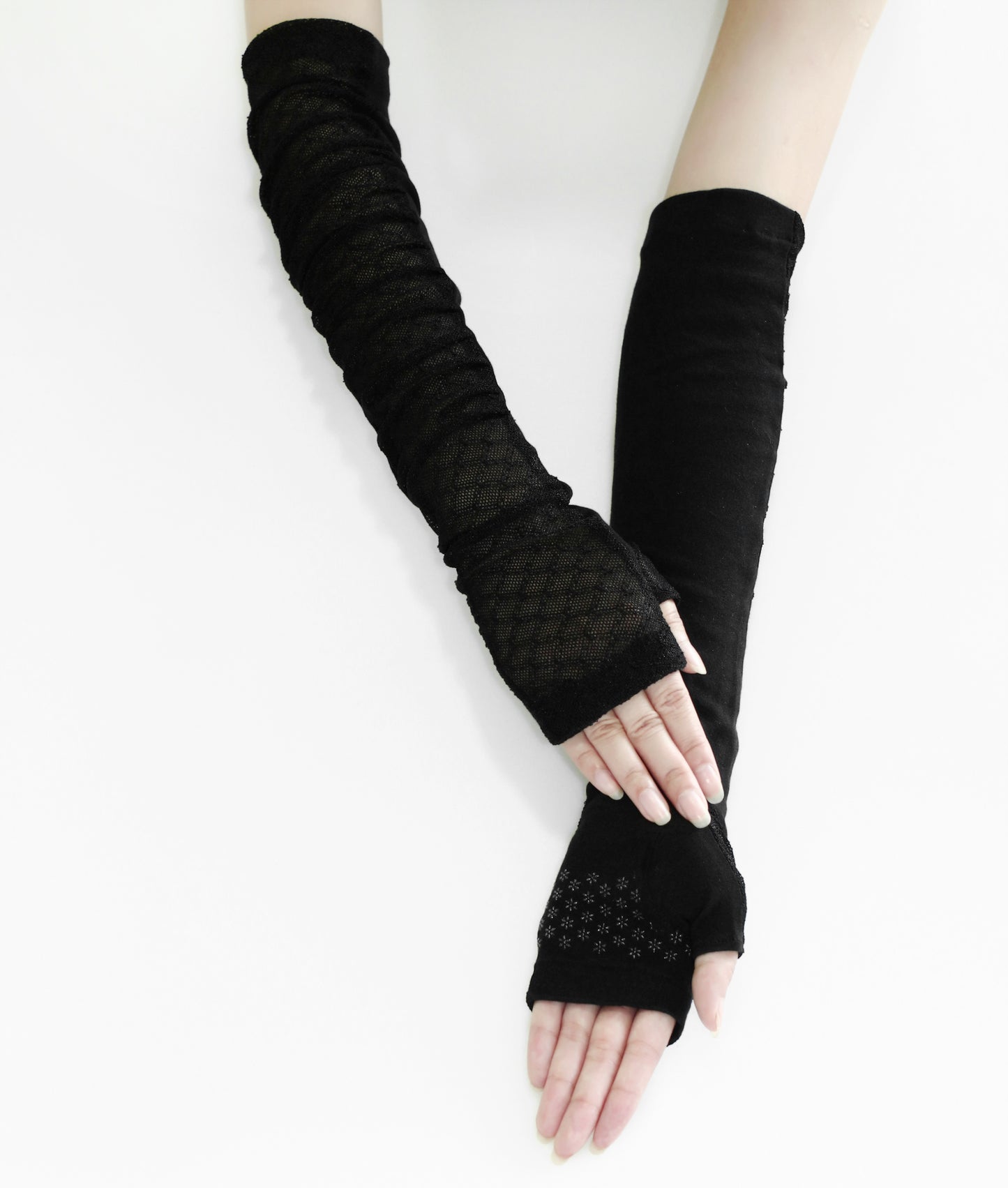 Women's Long Lace Fingerless Gloves Elbow Length Gloves