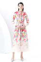 Women's Floral print Tie Neck Maxi Dress