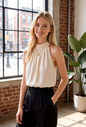 Women's Halter Tank Top Mock Neck Sleeveless Vest Tops - LAI MENG FIVE CATS