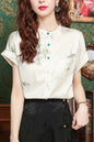 Women's Chinese Style Silk Satin Jacquard Blouse