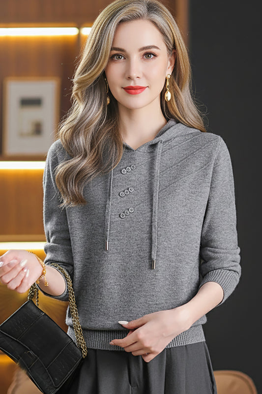 Women's Hoodie Knit Lightweight Sweater Pullover