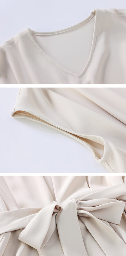 Relaxed Belted Midi Dress with Pockets