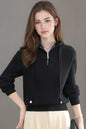 Women's Hoodie Sweaters Quarter Zip Knit Outfits