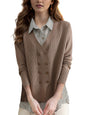 Women's Casual Patchwork Shirt Collar Long Sleeve Cotton Pullover Tops