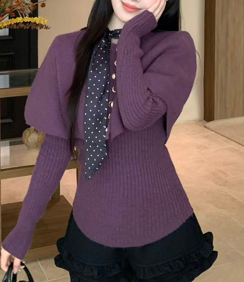 Women's 2 Piece Sets Shawl Cardigan Cape Sweater Knit Tops