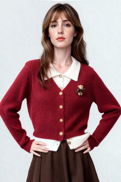 Women's Sweater Cardigan Knit Long Sleeve Button Outfits
