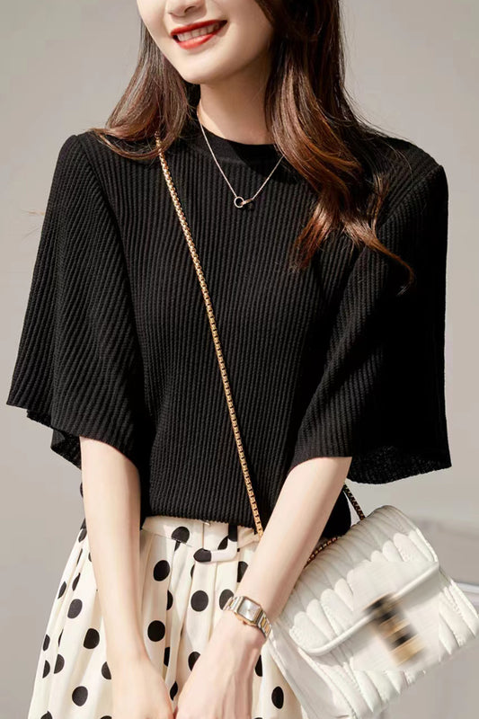 Women's Batwing Sleeve Pullover Thin Knitted Shirt