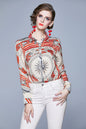 ESY-Women's Shirt Floral Print Long Sleeve Button Top