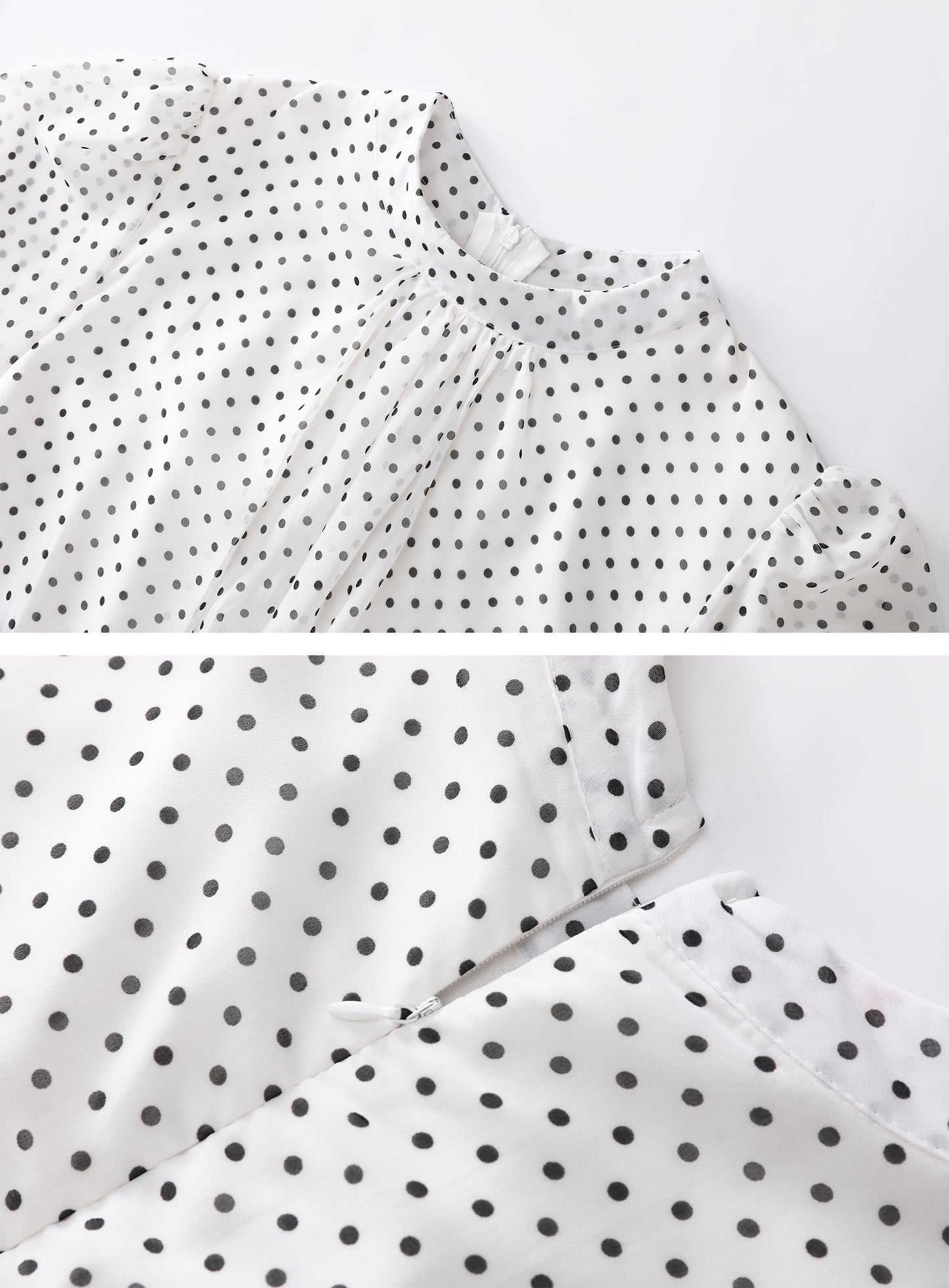 White Polka Dot Ruffle Chiffon Maxi Dress