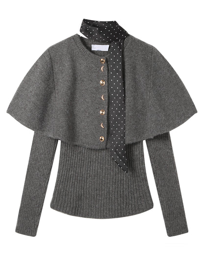 Women's 2 Piece Sets Shawl Cardigan Cape Sweater Knit Tops