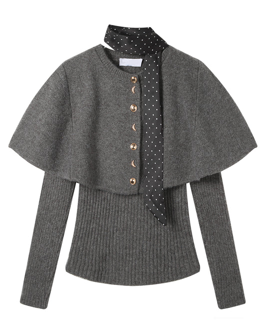 Women's 2 Piece Sets Shawl Cardigan Cape Sweater Knit Tops