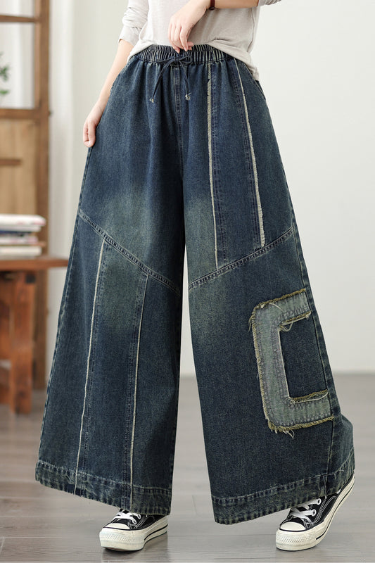 Women's Loose Jeans Baggy Wide Leg Denim Pants
