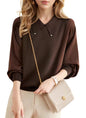 Long Sleeve Lapel Pullover Tops